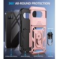 thumbnail image 2 of MUKO for Google Pixel 9A Case with Screen Protector & Slide Camera Lens Cover, Built-in 360°Rotate Magnetic Ring Stand Shockproof Protective Phone Case for Google Pixel 9A Case Rose Gold, 2 of 8