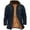 Blue, variant on Men's Casual Fleece Sherpa Lined Jacket Winter Warm Button Zip Long Sleeve Lapel Collar Coat Outwear with Pocket (Blue,L)