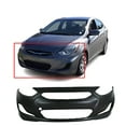 thumbnail image 2 of FitParts Compatible with Front Bumper Cover Fascia 2012-2014 Hyundai Accent GL GLS GS L SE Sedan Hatchback. New Primed Without Sensor Holes, With Fog Light Holes. HY1000188 865111R000, 2 of 4