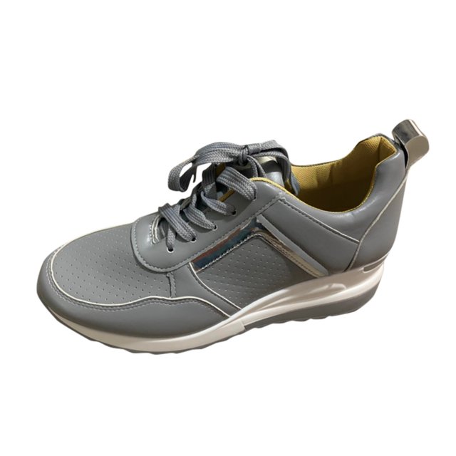 Ediodpoh Espadrilles Décontractées à Lacets Respirantes Été Plateforme Femme Bout Rond Sport Femme Gris 41