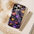 thumbnail image 6 of Galaxy Heart Shimmering Purple Orange Glitter iPhone Case, Cosmic Love Design, Compatible with iPhone 11/12/13/14/15/16 (Pro Max/Plus) for Women Men, 6 of 9