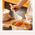 thumbnail image 3 of White Soup Ladle Ceramic Strip Pattern Spoons Big Serving Cooking Spoons Steel Gravy Ladles for Serving, 3 of 3
