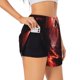 thumbnail image 1 of Balery Red Moon Lava Pantalones cortos deportivos para mujer con forro y dos bolsillos, elásticos, para entrenamiento, gimnasio, yoga-Small, 1 of 7