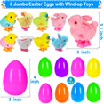 thumbnail image 2 of Huevos de Pascua jumbo de 8 piezas Sufuplay con juguetes de cuerda, 2 of 7