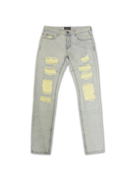 Embellish Aventador Ripped Standard Denim Jeans Light Blue