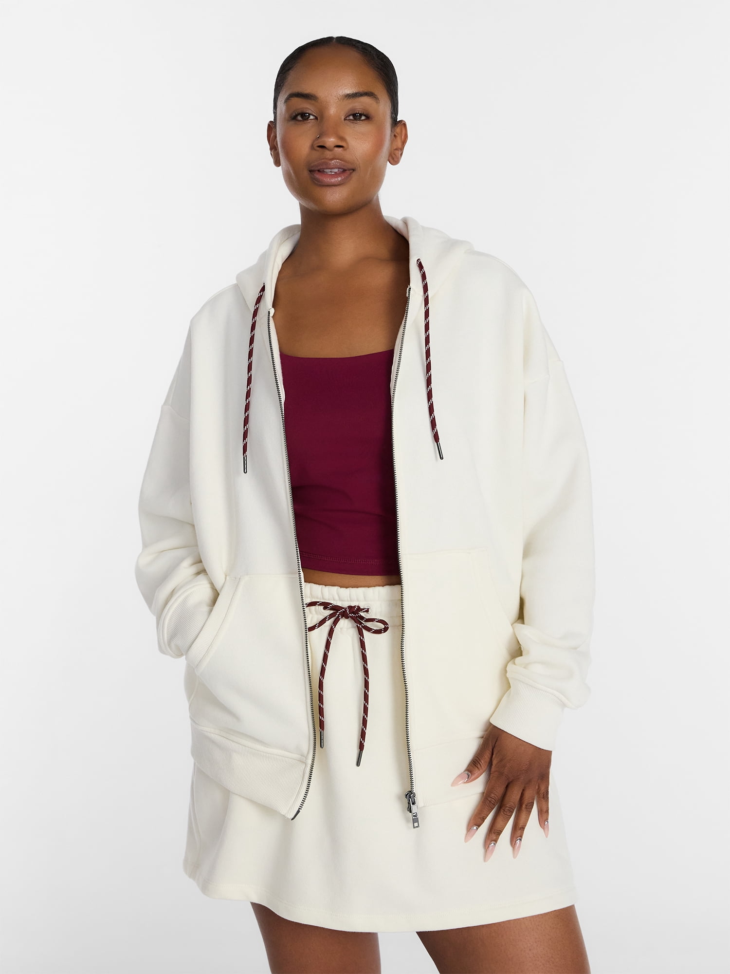 Athletic Works Women's and Women's Plus Full Zip Fleece Hoodie, Sizes XS-4X