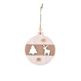 thumbnail image 4 of Lwlmwt Wooden Christmas Ornaments, 4 Pack Rustic Star, Heart, Tree & Ball - Neutral Holiday Hanging Decor with Jute Rope, 4 of 9