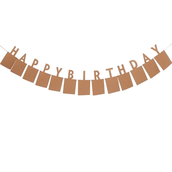 Happy Birthday Letter Banner Paper Banner Photo Wall Display for Birthday Festival Party Decoration (Kraft Paper)