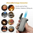 thumbnail image 4 of PROMISE Double Flame Torch Cigar Lighter Cigar Puncher Giftsets shipped without gas (Gunmetal), 4 of 6