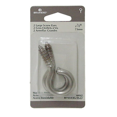 

Stainless Steel Large Eye Screws Two Pack (2) 2-7/8 LQ-B75513G-SS-U