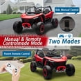 thumbnail image 4 of FINITO 24V 7Ah 2 Seater Ride on Car with Remote Control for Boys Girls, Four Wheeler Side by Side UTV w/ EVA Tires, 4WD/2WD, LED Lights, 4x125W Motors, Bluetooth,Red, 4 of 8