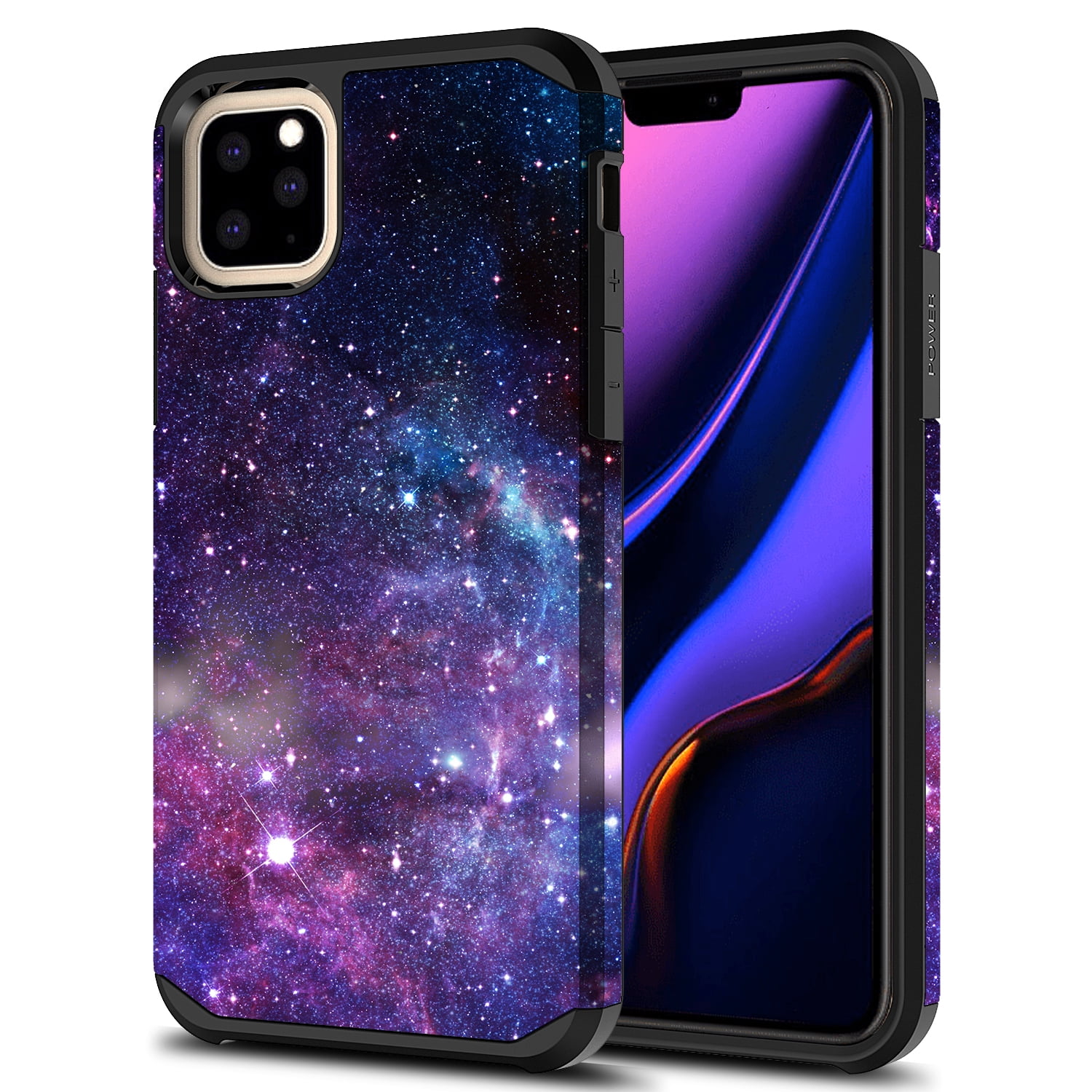 iPhone 11 Case, Kaesar Slim Hybrid Dual Layer Shockproof Hard Cover Graphic Fashion Cute Colorful Silicone Skin Cover Armor Case for iPhone 11 (Stardust)