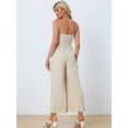 thumbnail image 3 of Unique Bargains Women's Jumpsuit Casual Spaghetti Strap Cut Out Wide Leg Romper M Beige, 3 of 6