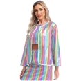 thumbnail image 5 of vastwit Womens Shiny Cardigan Long Sleeve Open Front Hemming Top Jackets Outerwear Colorful 180, 5 of 7