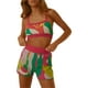 thumbnail image 1 of Txlixc Traje de dos piezas para mujeres, chaleco de punto impreso sin mangas con tirantes y pantalones cortos elásticos Txlixc moda, 1 of 9