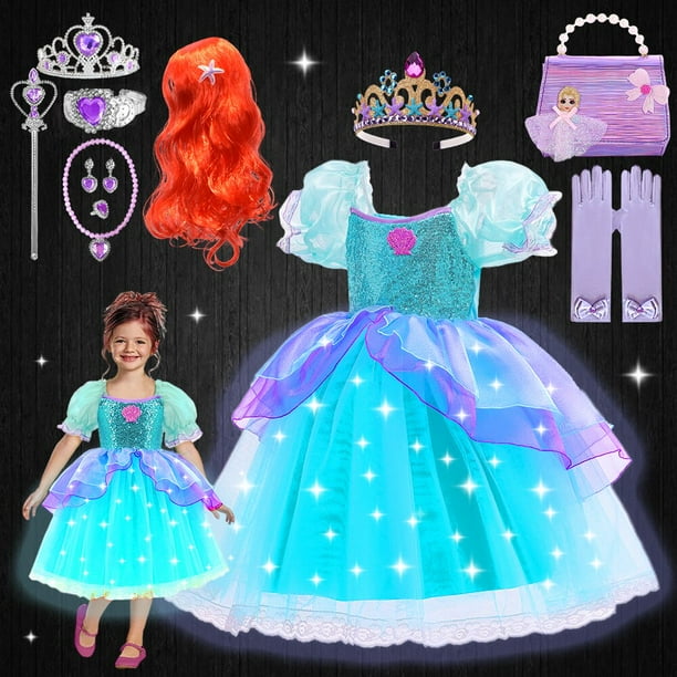Disfraz Princesa Niña Disney-vestido De Cosplay De La Sirenita