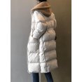 thumbnail image 5 of Chaqueta de plumón con capucha extraíble de lana acolchada de algodón para mujer, abrigo largo suelto, grueso, cálido, Parka de nieve, Invierno, 5 of 5
