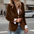 thumbnail image 2 of LIUJUNSHOP Velvet Blazer Women Casual Business Button Up Jacket Fall Winter Coats Notch Lapel Work Office Suit Jackets Blazer, 2 of 4
