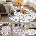 thumbnail image 5 of Independence Day Round Area Rug 5Ft Washable Circle Rugs for Living Room Bedroom, 4th of July Red Blue Stripes Star Leaves Non-Slip Carpet Floor Mats Indoor Outdoor Carpet Runner Aesthetic Home Decor, 5 of 8