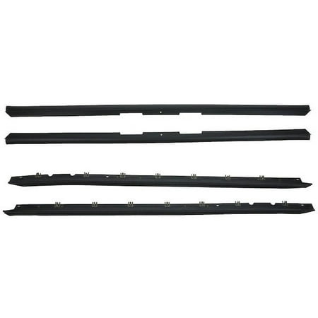 Door Window Belt Weatherstrip 4 Piece Set - Compatible with 1984 - 1989 Chevy Corvette 1985 1986 1987 1988