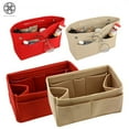 thumbnail image 3 of Luxtrada Felt Purse Handbag Organizer Insert Multi pocket Storage Tote Shaper Liner Bag (Beige), 3 of 8