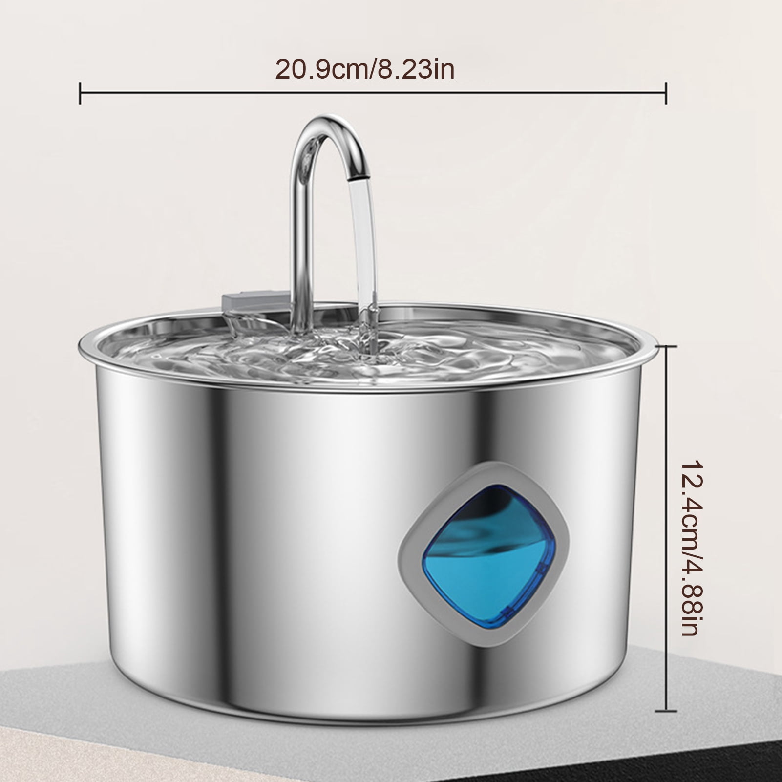 YIFAEUX Dog Water Fountain Stainless Steel 108 Fl Oz Capacity Pet Drinking Fountain Quiet Operation Natural Circulation Filtration Water Fountain for Cats And Dogs
