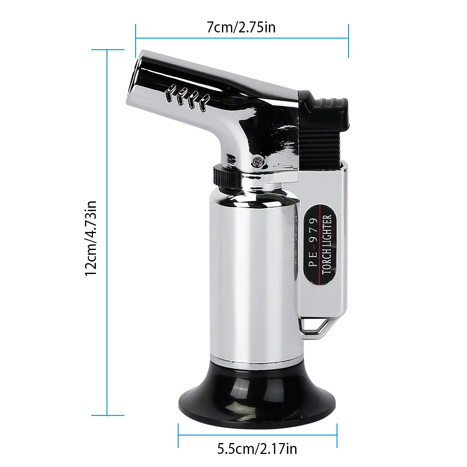iMounTEK Culinary Butane Torch Lighter Refillable Blow Torch Adjustable Flame Silver - image 3 of 8