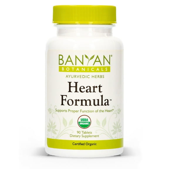 Banyan Botanicals Heart Formula – Organic Herbal Heart Health Supplement with Hawthorn Berry and ­­Guduchi – Supports Proper Function of The Heart* – 90 Tablets – Non-GMO Sustainably Sourced Vegan
