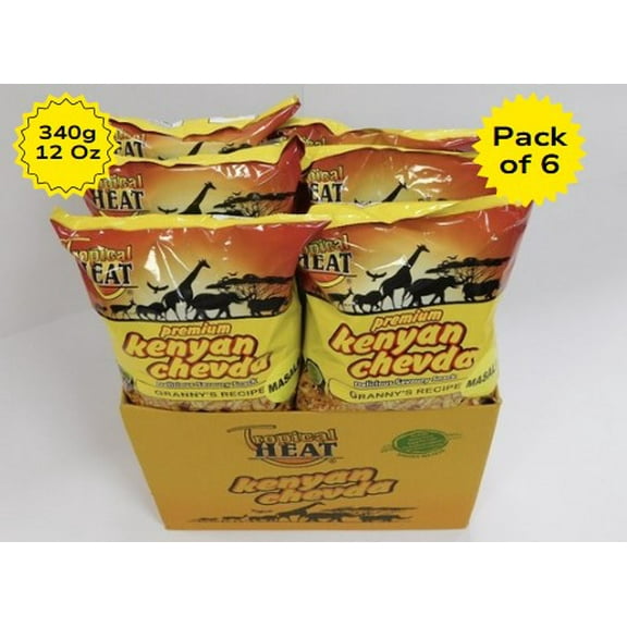 Tropical Heat Kenyan Chevda - Granny's Recipe Masala Flavor - 6 Pack - 340g x6 Value Pack