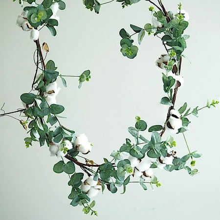 Balsacircle 60 Inch Long Green Artificial Eucalyptus Leaves Cotton