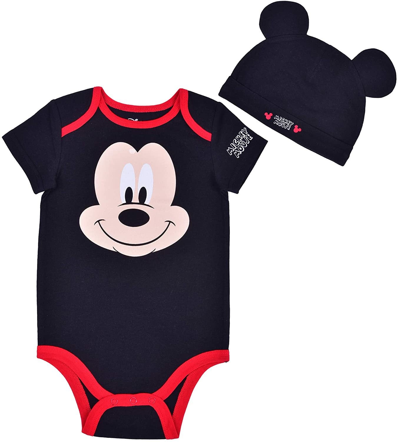Mickey Mouse Baby Boys Grow with Me Bodysuits & 12 Monthly Stickers Size NB/12M 