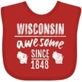 thumbnail image 3 of Inktastic Wisconsin Awesome Since 1848 Boys or Girls Baby Bib, 3 of 4