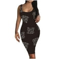 thumbnail image 2 of SMihono Robe Maxi Bohème d'Été pour Femmes Grande Taille Mode pour Femmes à Col Rond Sans Manches Robe Chandail Imprimée Robe de Plage Évasée, 2 of 4