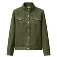 thumbnail image 6 of Gytharion Faux Suede Jackets for Women Lightweight Casual Button Down Lapel Coat Trendy Solid Long Sleeve Shacket Jacket Fall Winter Loose Comfy Cropped Jacket with Pockets, 6 of 9
