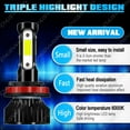 thumbnail image 4 of For 2007-2011 2012 GMC Acadia Combo H7 H11 LED Headlight 5202 Foglight Kit 6000K, 4 of 12