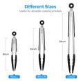 thumbnail image 3 of Bundlepro Stainless Steel Kitchen Locking Cooking Tongs with Silicone Tips,Set of 3-7" 9" 12",Black, 3 of 7