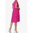 thumbnail image 4 of TheMoogan Women's PLUS Flutter Ruffle Cap Sleeve Tiered Jersey Babydoll A-Line Midi Day Dress, 4 of 6