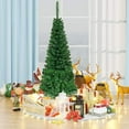 thumbnail image 2 of Topbuy 7.5ft Pencil Christmas Tree Pre-Lit Hinged Artificial Decoration w/ 350 Colorful Lights, 2 of 9