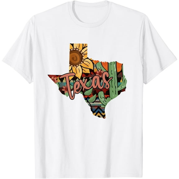 Cute Love Texas State Cactus Sunflower Unisex T-Shirt for Men Women Kids Toddler