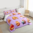 thumbnail image 3 of Homewish Kawaii Brown Capybara 3 Pieces Queen Comforter Set for Boys Girls,Dreamy Princess Ultra Soft Bedding Sets,Cartoon Cute Animal Bedding Comforter Set,Lightweight Room Decor,Reversible, 3 of 8
