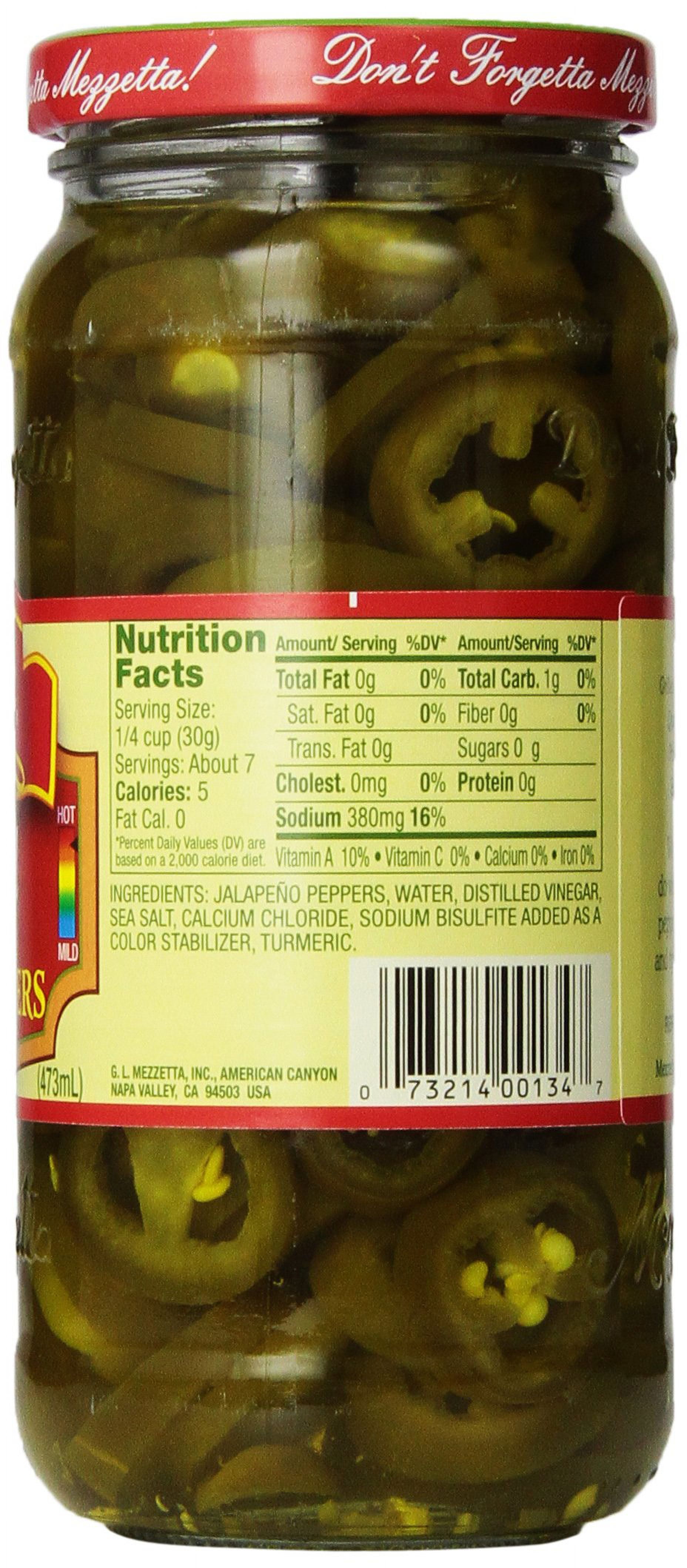 Mezzetta Jalapeno Peppers, Deli-Sliced Hot, 16 oz (Pack of 3)