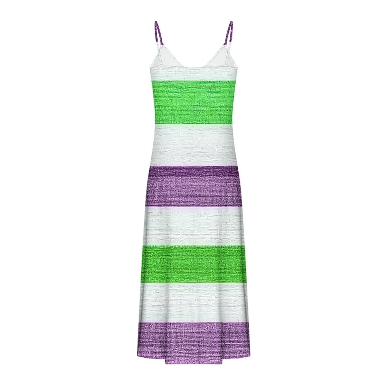 green emerald velvet dress Stripe Dress Light Purple/Green – Knit Planet main image 1