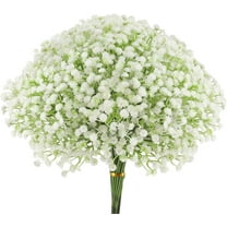 20 pcs Baby Breath Flowers White Gypsophila Bouquets, Real Touch White Fake Flowers UV Resistant Fake White Flowers for Wedding Party Home Decoration