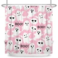 thumbnail image 6 of Tchckioa Pink Cute Ghost Decor Shower Curtain,47x64 Inch Waterproof Hooks Bath Curtain for Apartment, 6 of 6
