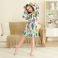 thumbnail image 3 of FORMRS Niños Bathrobe Unisex Hooded Robe Soft Plush Pajamas Sleepwear, Size 7-9T, Purple Clover Pattern, 3 of 7