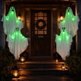 thumbnail image 4 of Light Up Green Ghost Halloween Yard Decoration, Glowing Outdoor Hanging Ghost Prop for Lawn Porch Garden Party, Spooky Holiday Decor for Nighttime Display Indoor Outdoor Scene Setup, 4 of 7