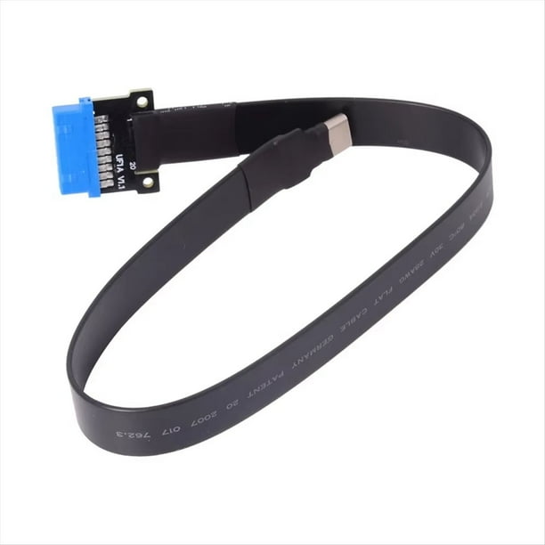 Cable de Extensión Plano USB 3.0 Tipo C Hembra A Placa Base Interna Tipo e 19/20 Pines FPC para Extensor de PC ITX/ATX