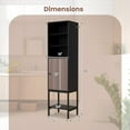 thumbnail image 2 of YANG2 57” Tall Bathroom Storage Cabinet, Floor Cabinet with Door, Adjustable Shelves & Foot Pads, Metal Legs, Anti-Tipping Kit, Slim Bathroom Storage Unit for Living Room, Kitchen (Black), 2 of 9