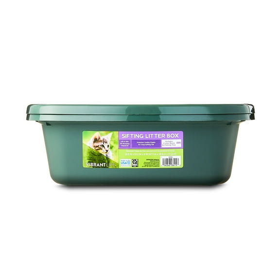Vibrant Life Sifting Cat Litter Box, 3-Piece Set