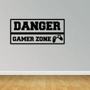Danger Gamer Zone Vinyl Wall Decals Vinyl Decals Video Game Decal Kids Room Decal PC132